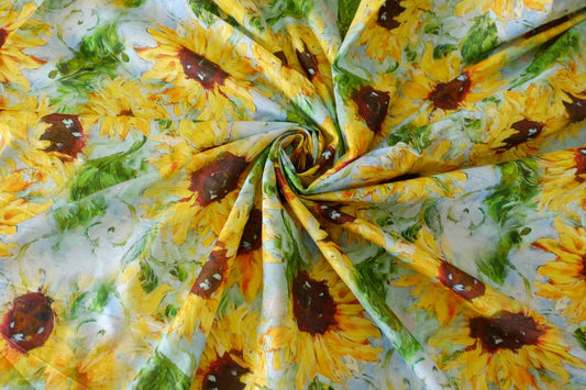 Sunflower Cotton Voile Fabric – 1.64 yd