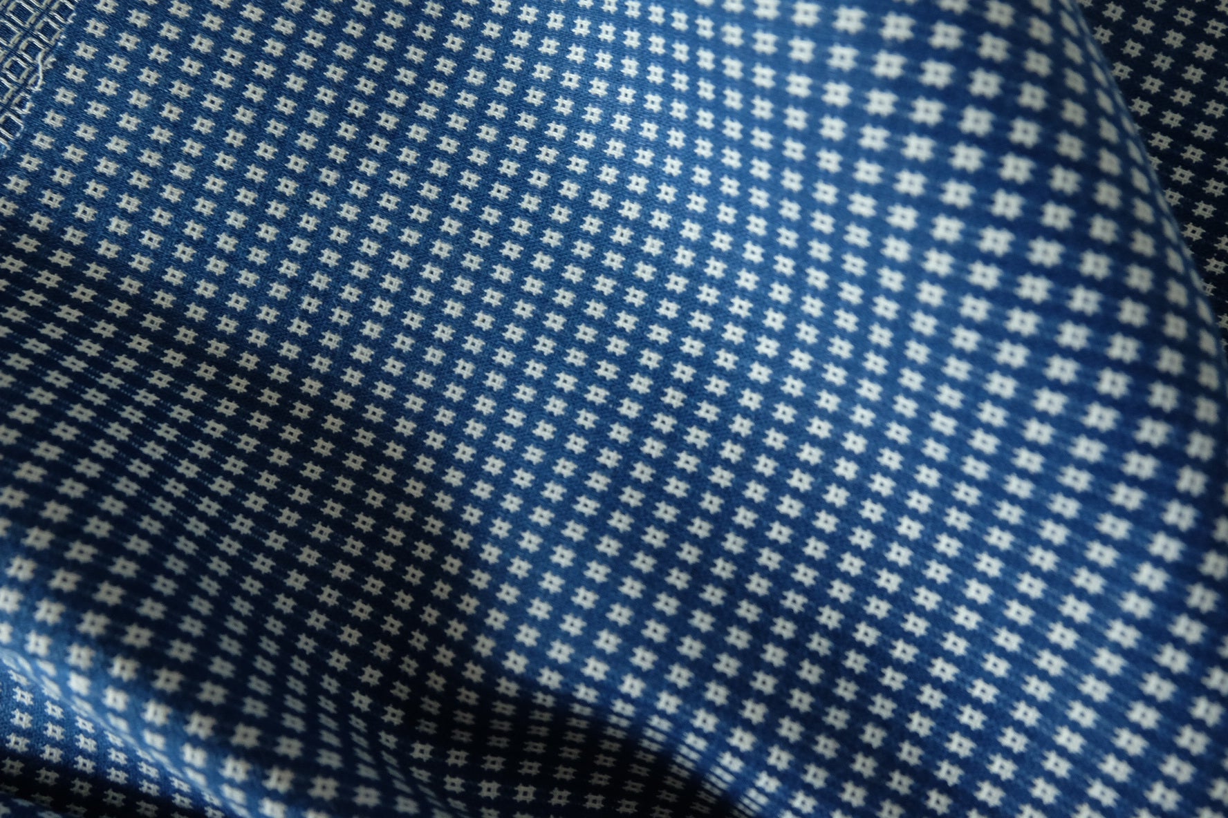 Textured Blue Cotton Denim Fabric – 1.64 yd