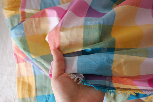 Pastel Rainbow Plaid Yarn-Dyed Cotton – 3.3 yd