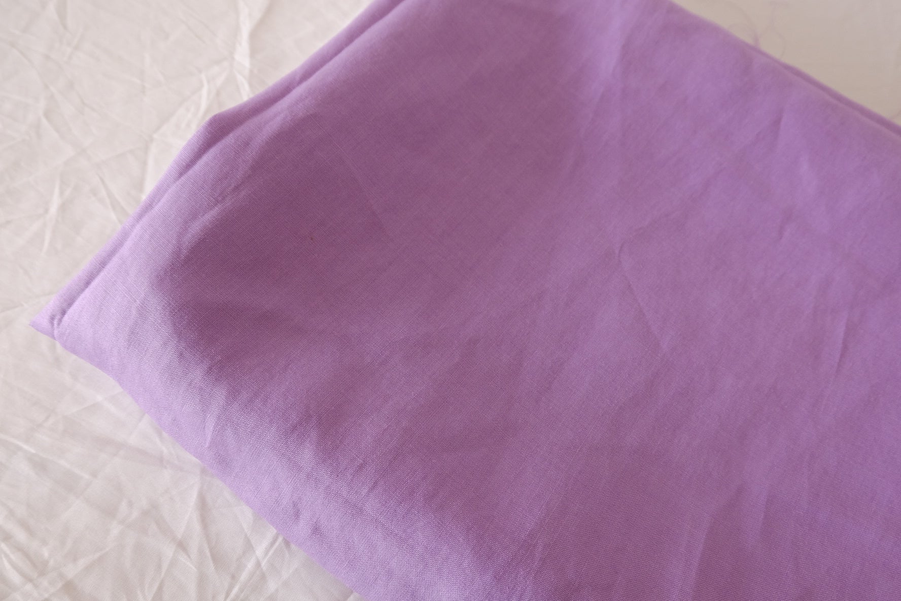 Lavender Lilac Sand-Washed Pure Linen Fabric – 2.19 yd Piece