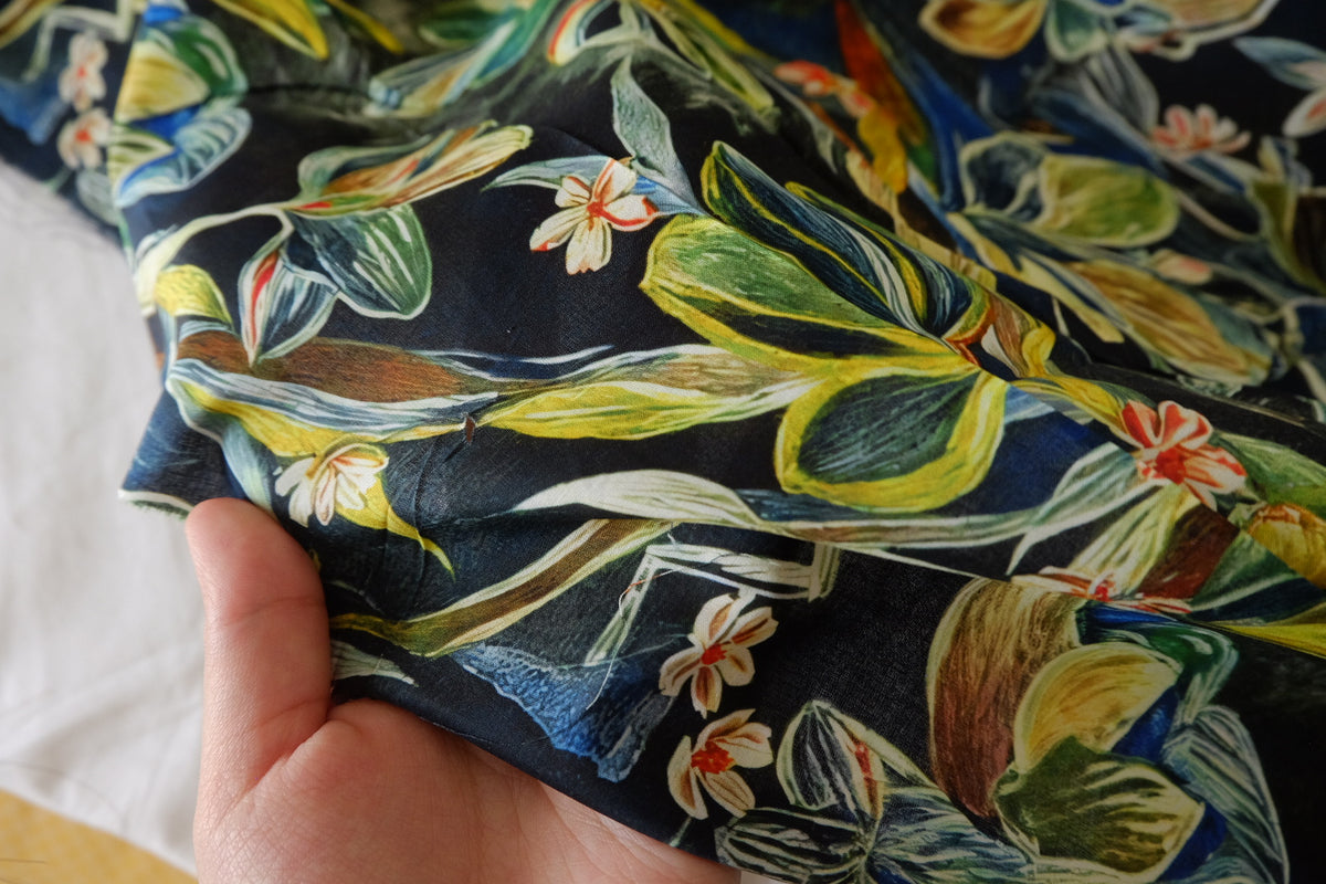 Midnight Botanical 60s Cotton Poplin – 2.7 yd