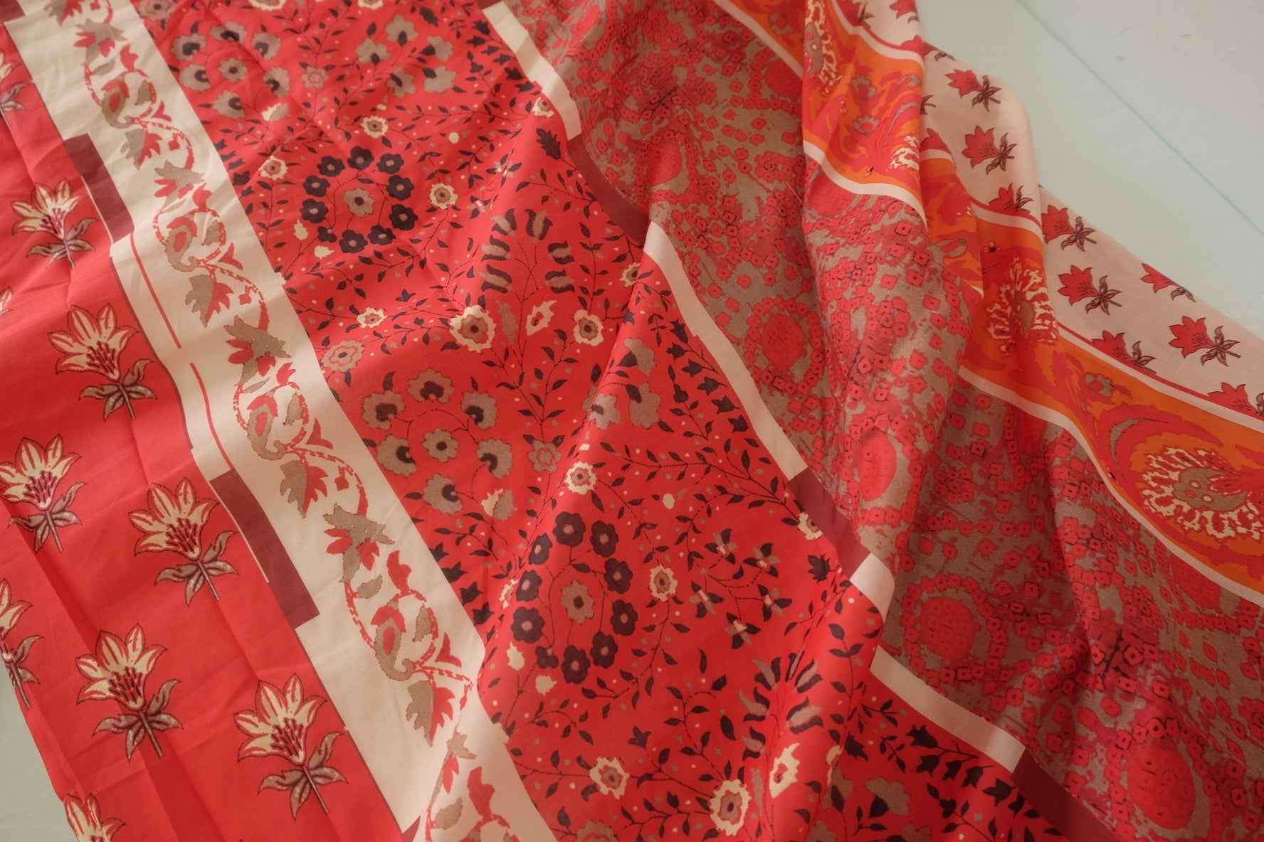Coral Bohemian Patchwork 100s Cotton Lawn – 3.8 yd