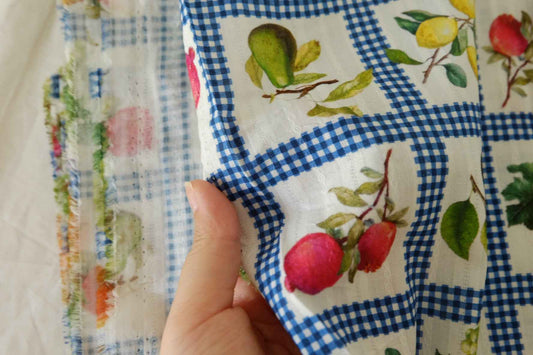 Fruit Check Textured Cotton Fabric – By the Yard