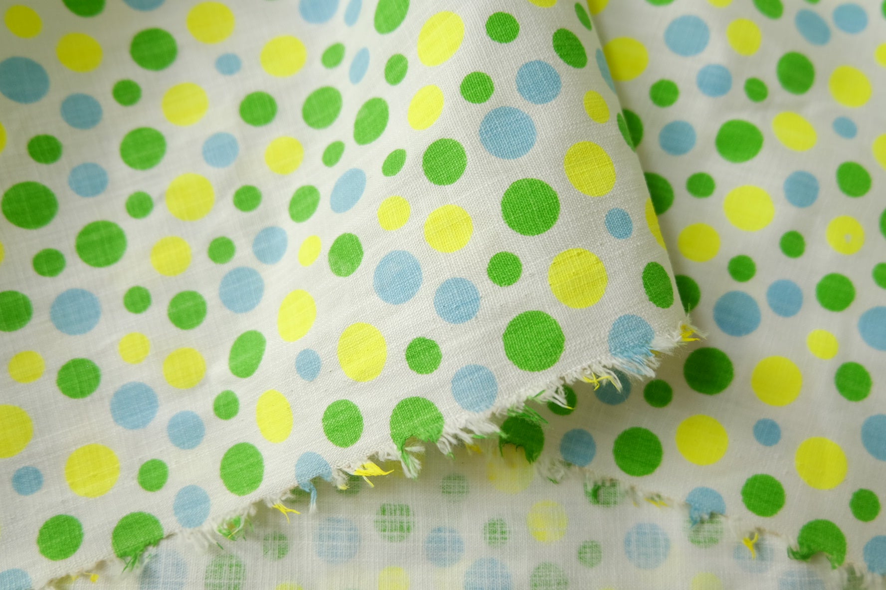 Colorful Polka Dot Cotton Linen Fabric for Shorts 2.2 Yards