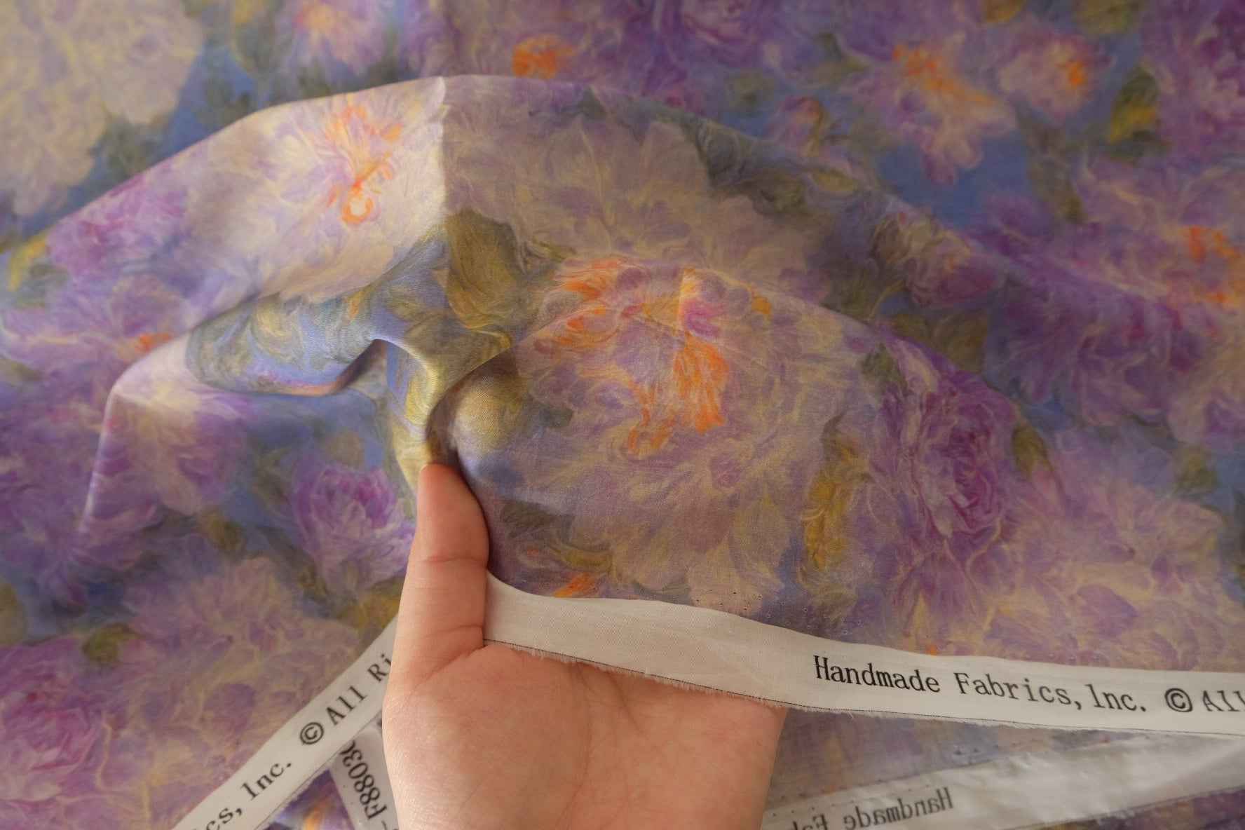 Misty Purple Floral Cotton Lawn — 3.28 yd