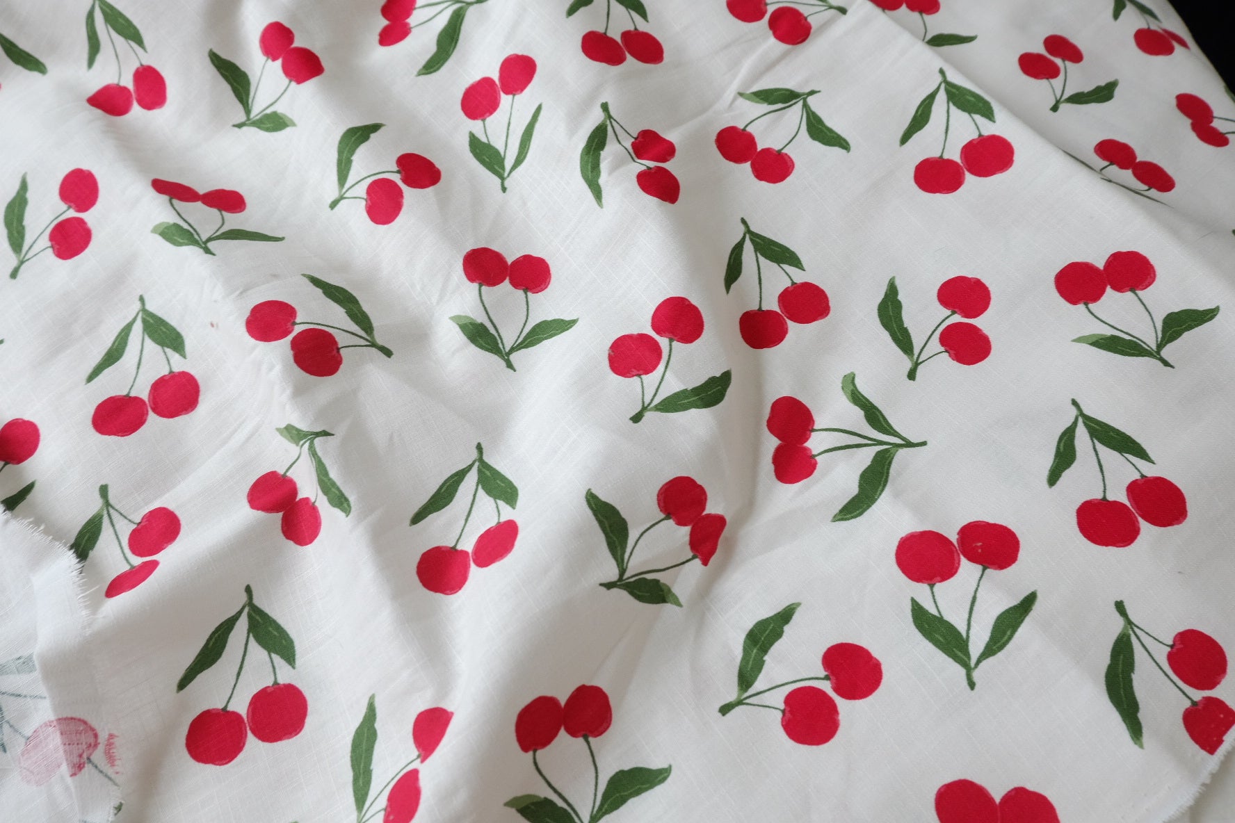 Cherry Linen-Cotton Fabric — 2.19 yd