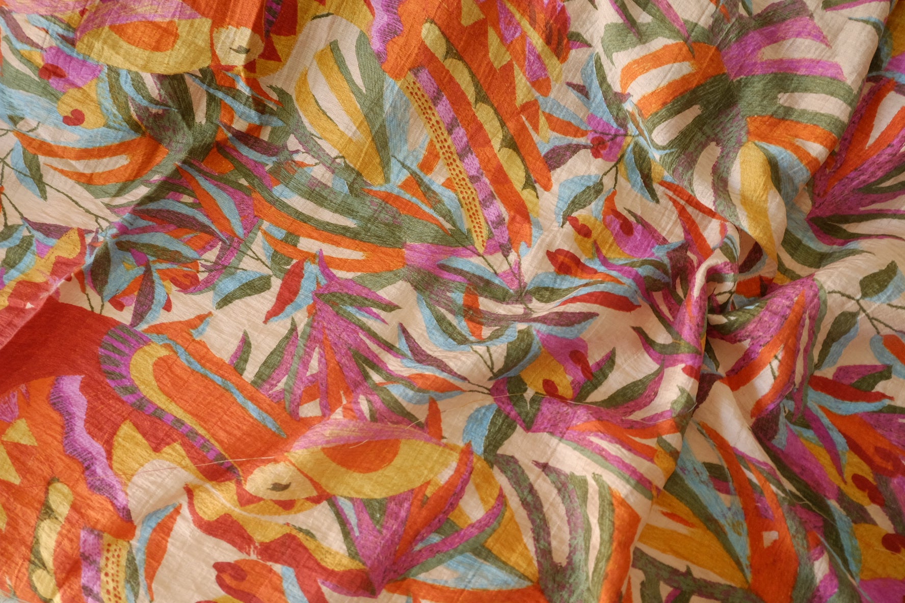 Tropical Floral Tencel Cotton Fabric – 2.2 yd