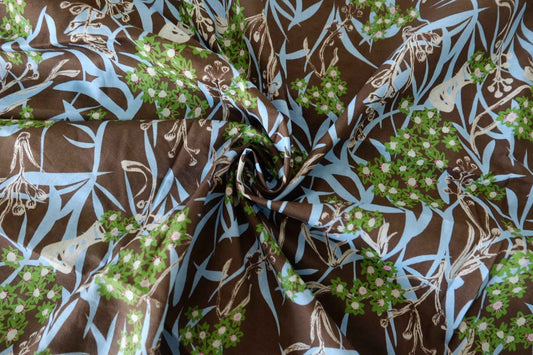 Chocolate Botanical Cotton Batiste Fabric – 3 yd