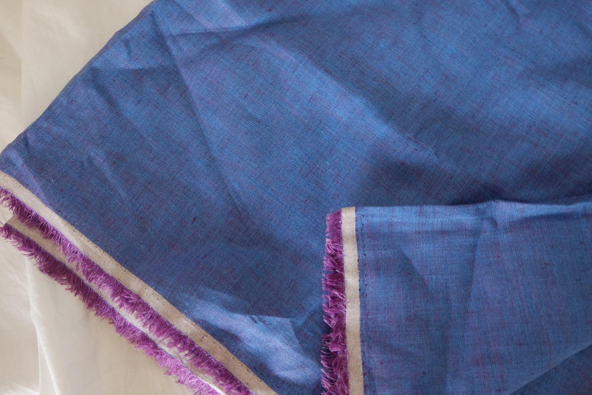 Twilight Blue – Purple Blue Yarn-Dyed Pure Linen Fabric | 1.6 Yards