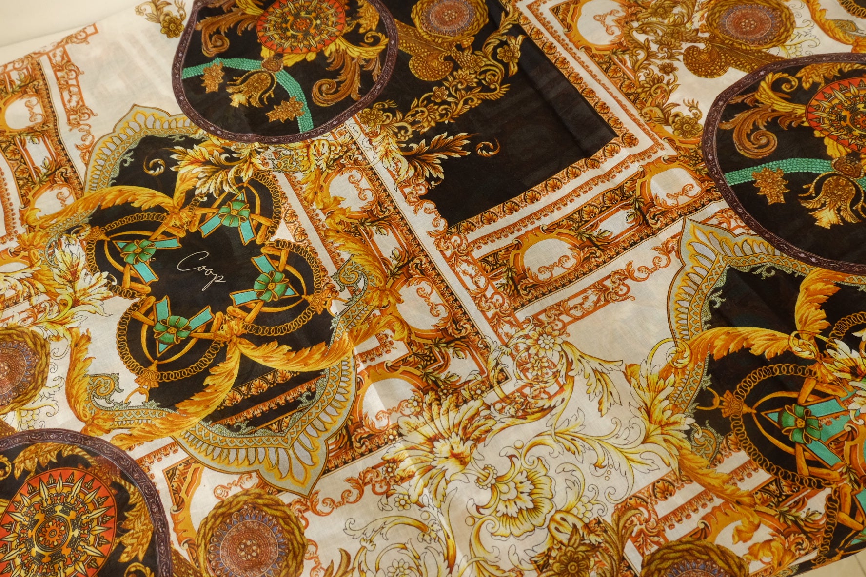 Baroque Scarf Print Lightweight Tencel Fabric – 1.6 yd