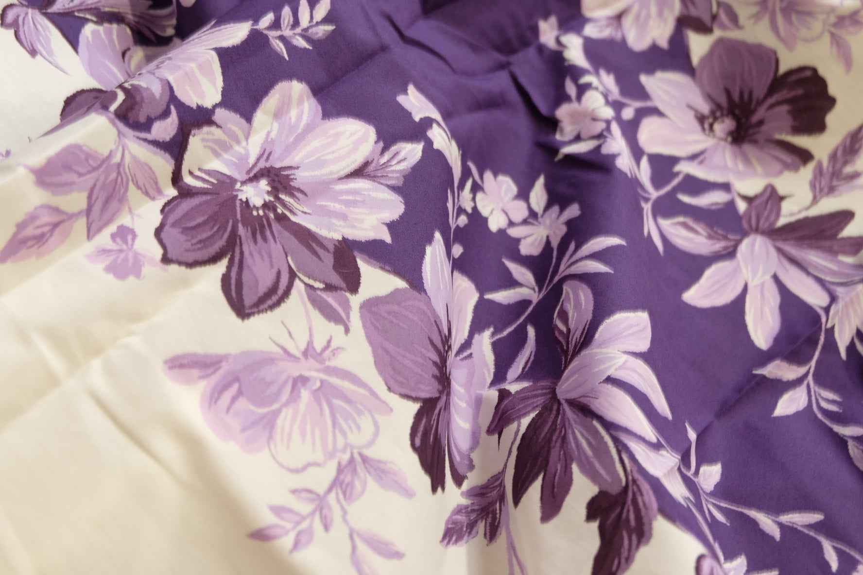 Purple Floral Cotton Poplin — 3.3 yd