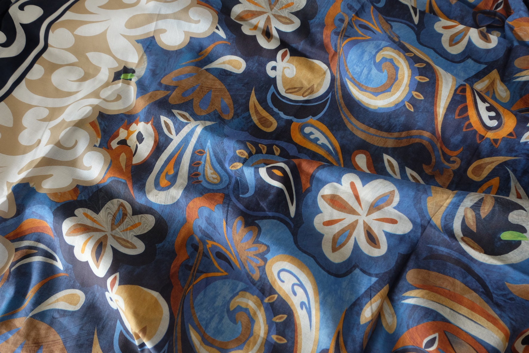 Blue Paisley Cotton Lawn – 3.28 yd