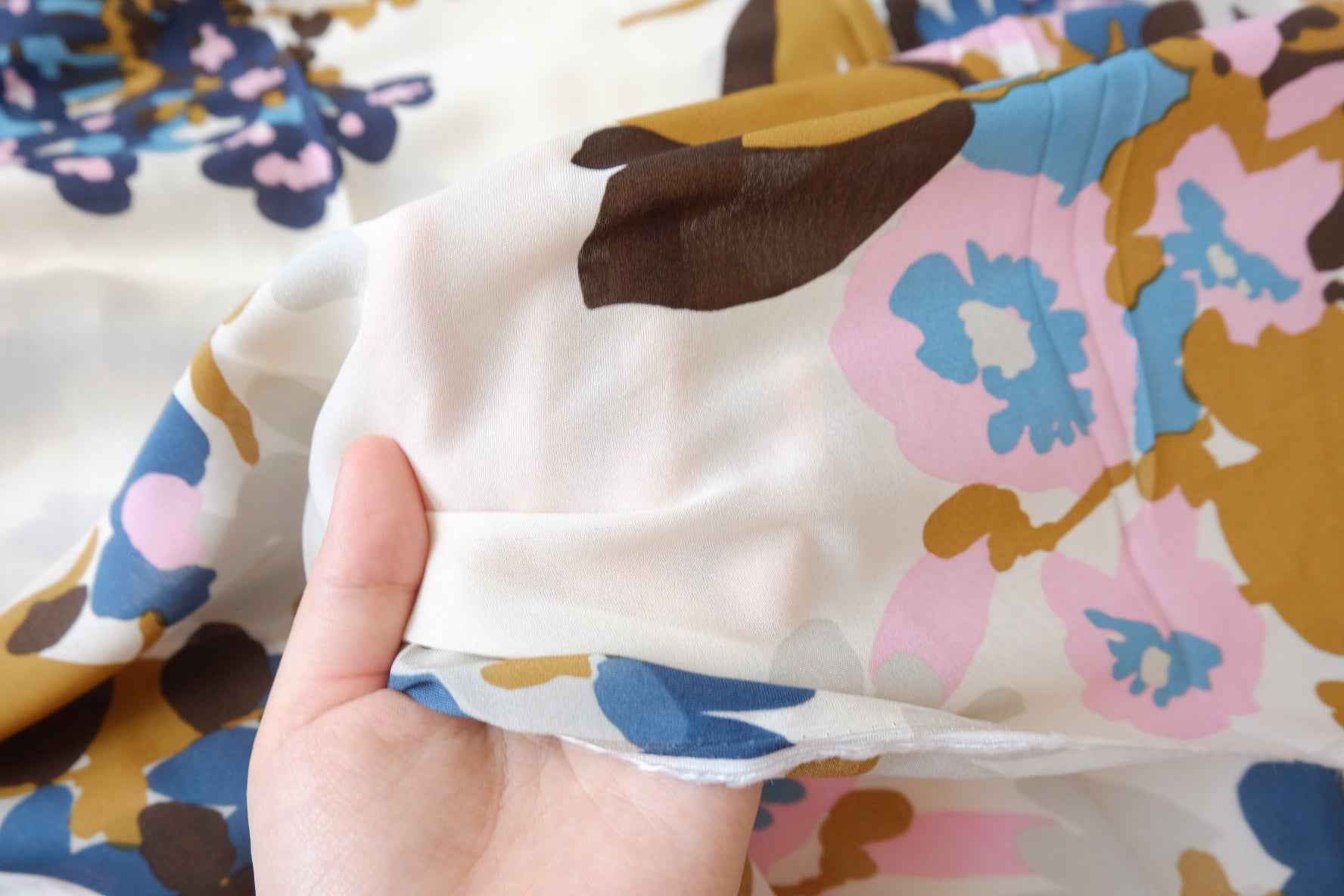 Abstract Botanical Rayon Chiffon Fabric - 3.28 yd
