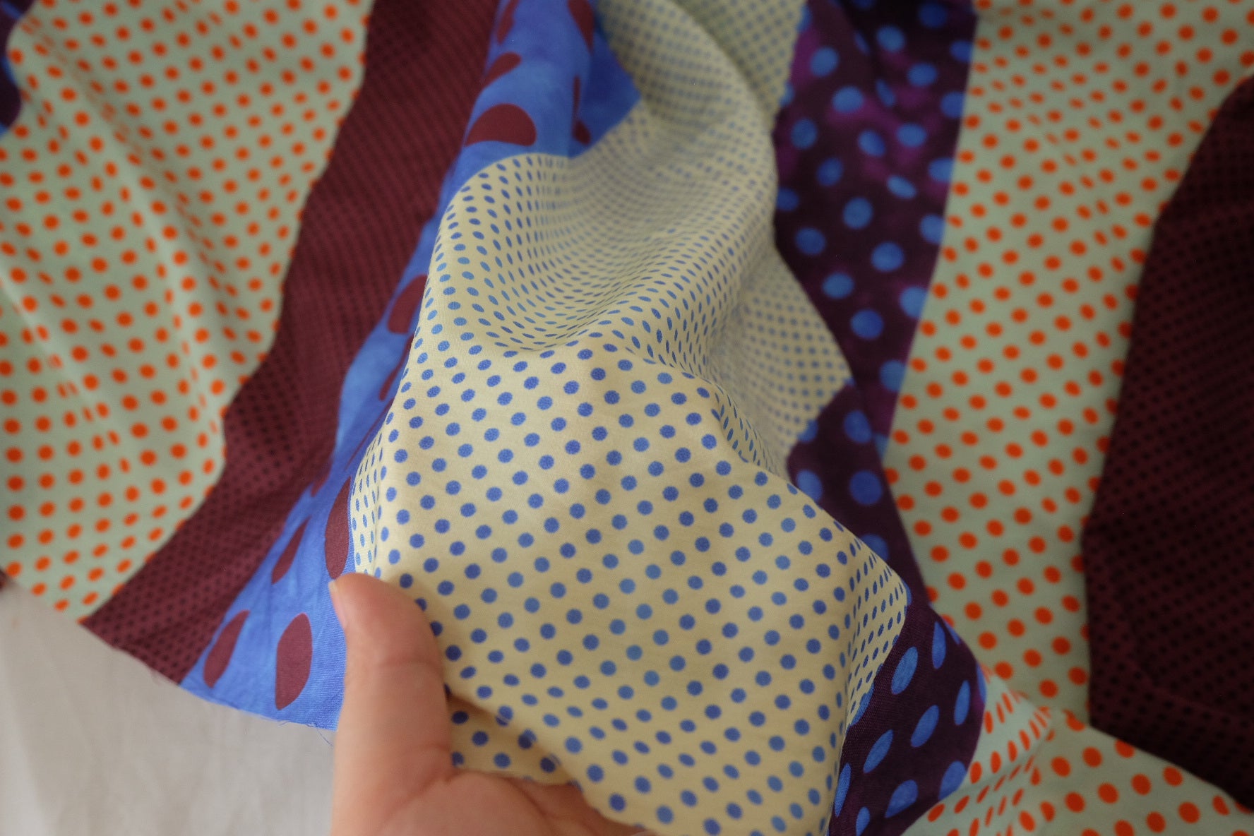 Multicolor Abstract Dot Rayon Blend Fabric – 1.6 yd