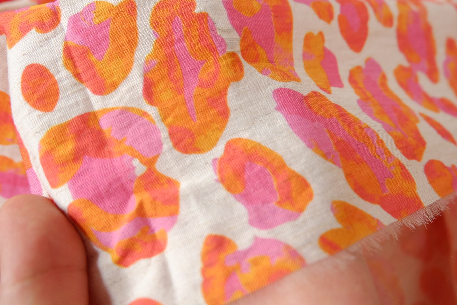 Bold Coral Leopard Print Tencel Cotton Fabric – Soft, Fluid Summer Dress Fabric (2.19 yards)