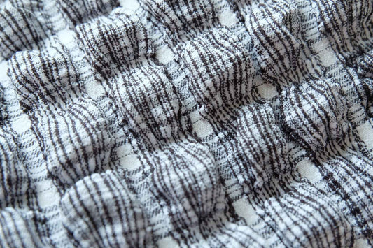Textured Stretch Polyester Fabric, Voluminous Novelty Fabric for Puff Skirts, 1.09 Yards