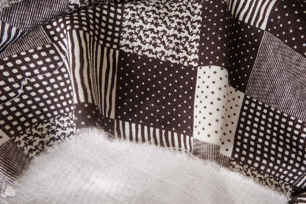 Monochrome Patchwork Soft Cotton Linen Twill – 2.19 yd (Continuous Cut Available)