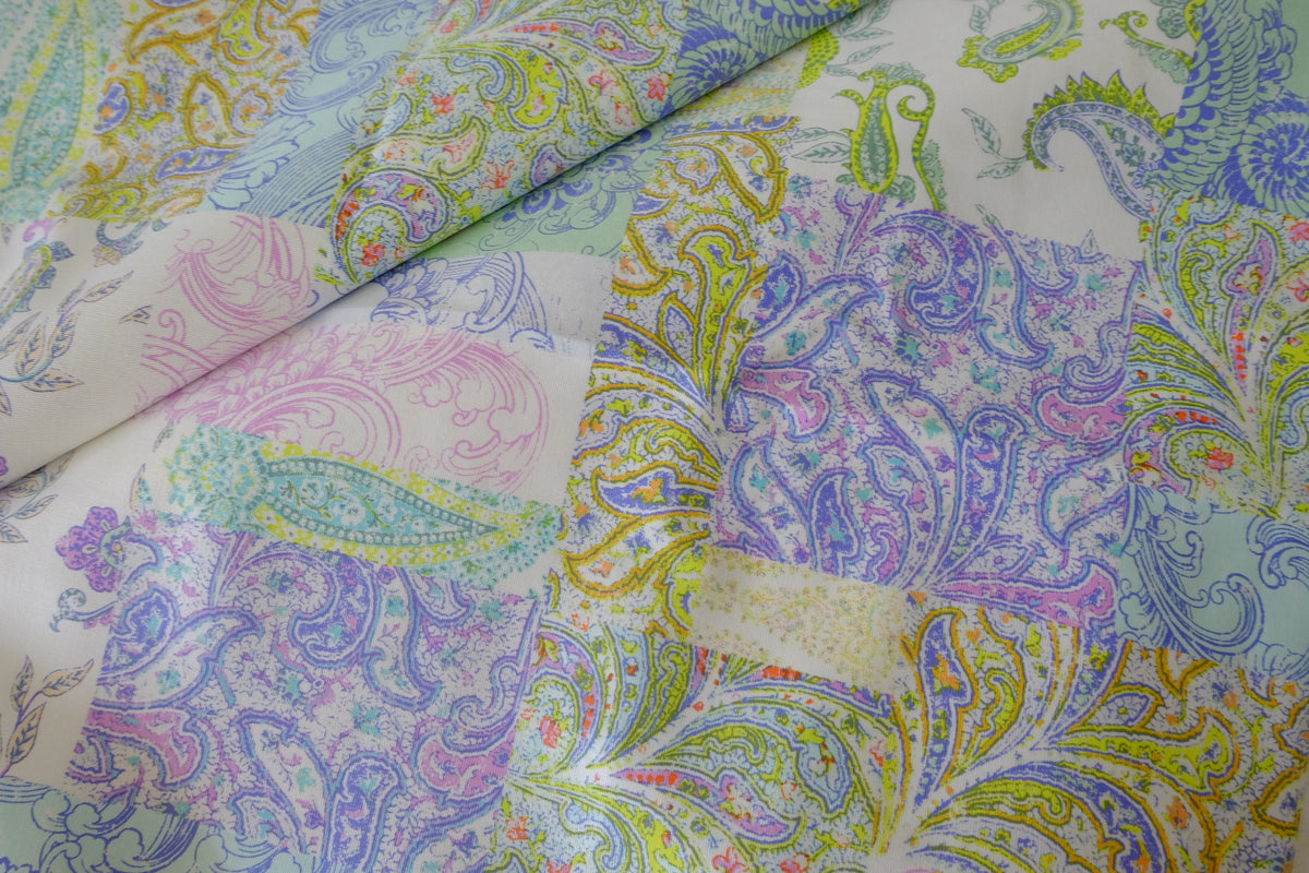 Pastel Paisley Printed Cotton Denim – 2.19 yd