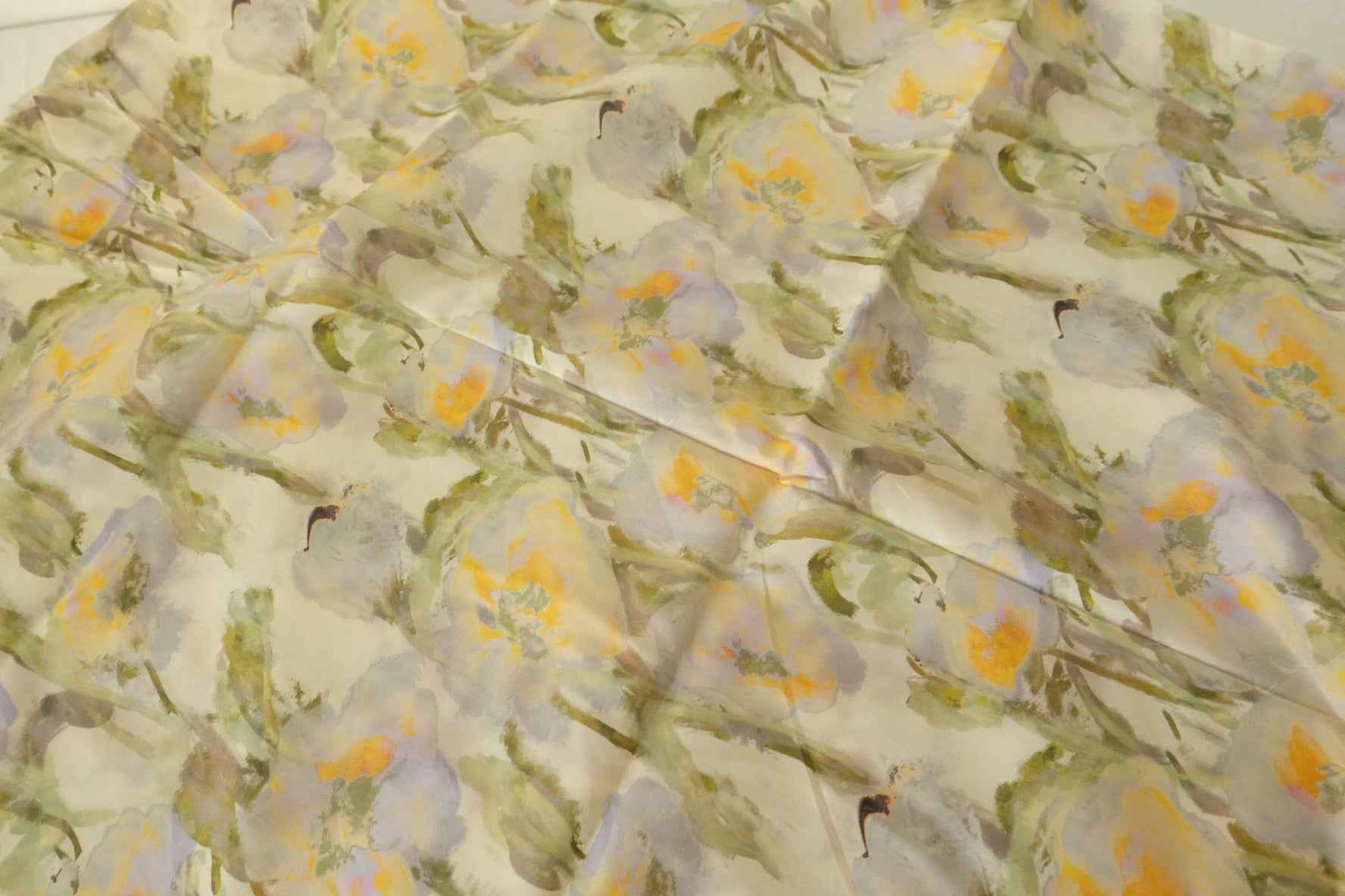 Soft Watercolor Floral Cotton Lawn Fabric – 2.2 yd
