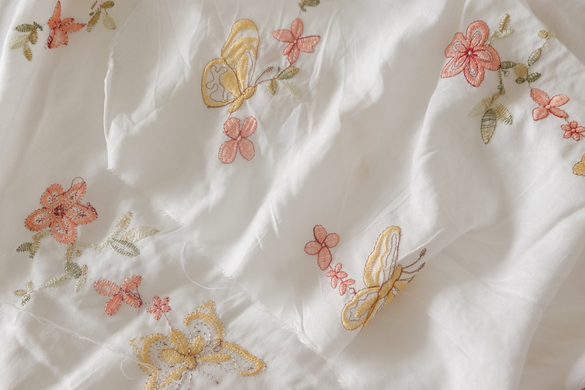 Butterfly Embroidered Soft Cotton – 2.2 yd