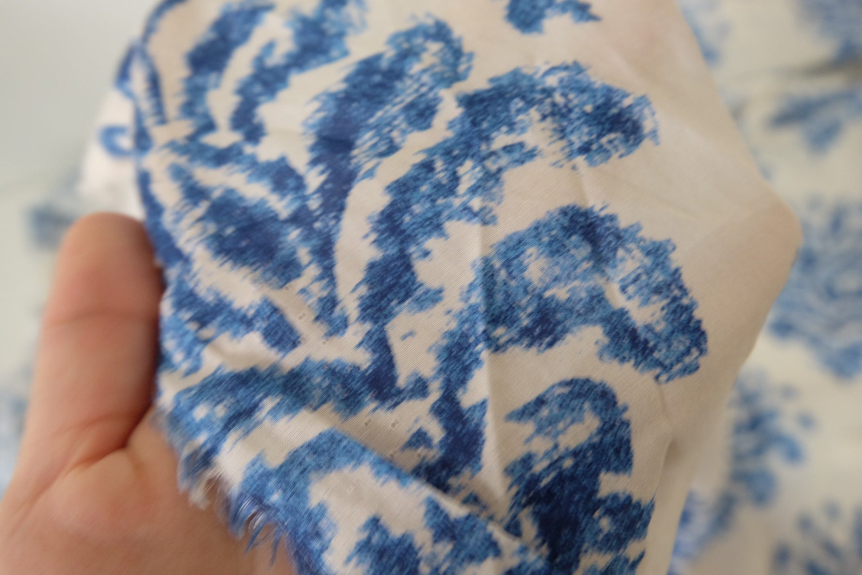 Blue Porcelain Print Tencel Poplin Fabric - 2.5 yd