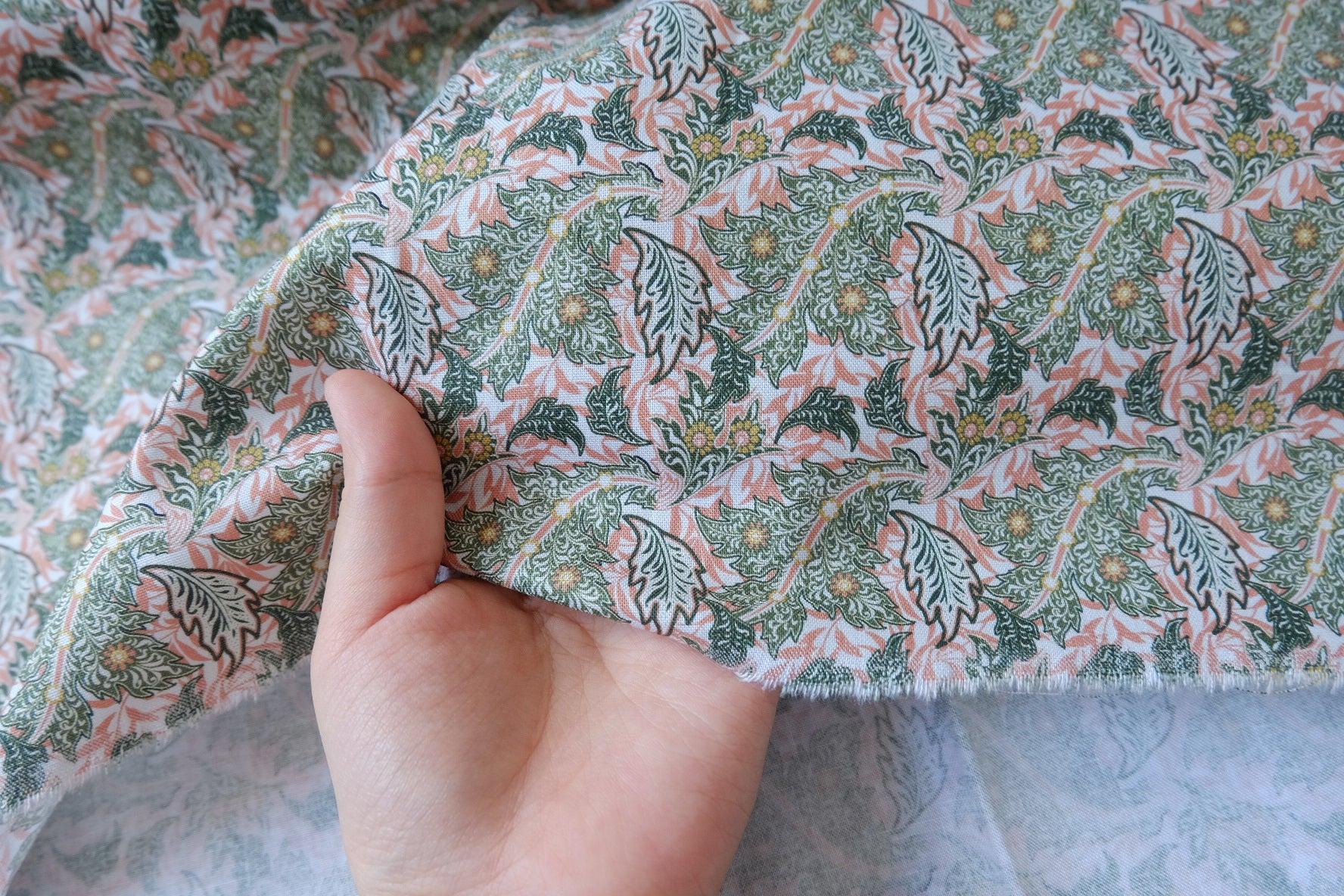 Vintage Leaf 20s Cotton Fabric - 2.19 yd