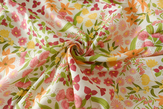 Summer Garden Floral Cotton Linen – 3.3 yd