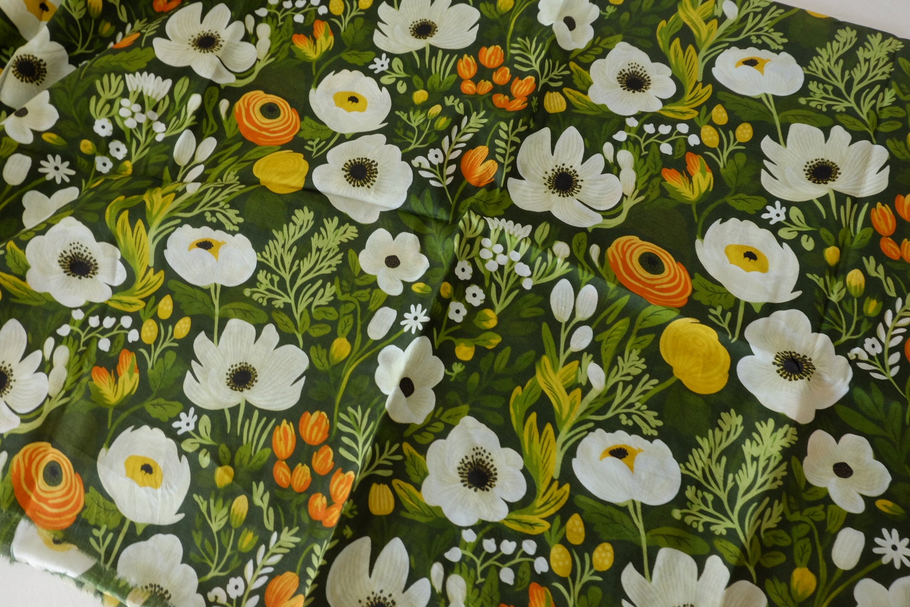 Green Garden Cotton Voile Fabric – 2.2 yd