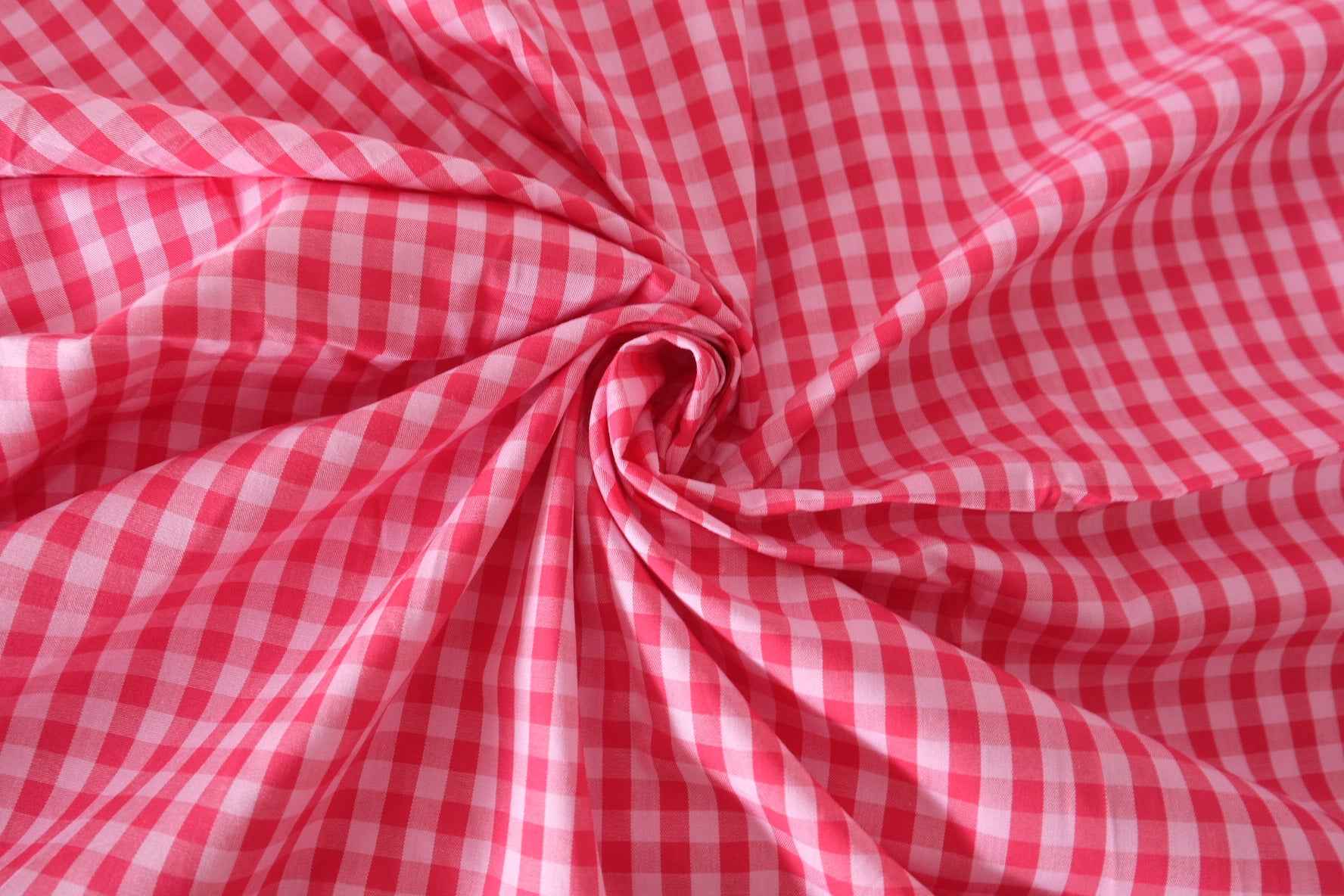 Pink Gingham Cotton Fabric – 2.2 yd