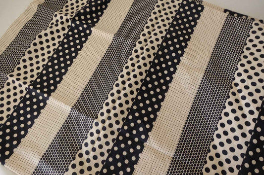 Black & White Geometric Polka Dot Cotton Fabric – 2.2 yd