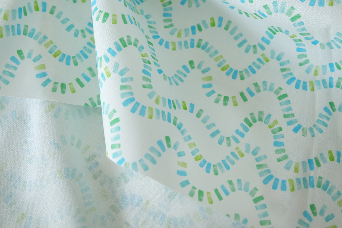 Aqua Loop Print Cotton Poplin – 2.2 yd