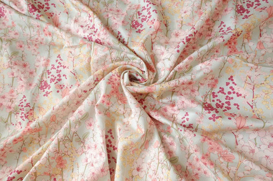 Mint Garden Floral Twill Tencel Fabric - 3.28 yd