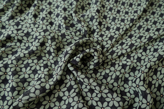 Small Floral Faux Silk Georgette 3.1 Yards