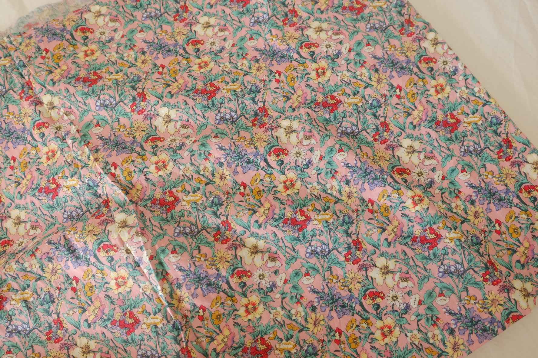 Pink Garden Cotton Poplin Fabric – 2 yd