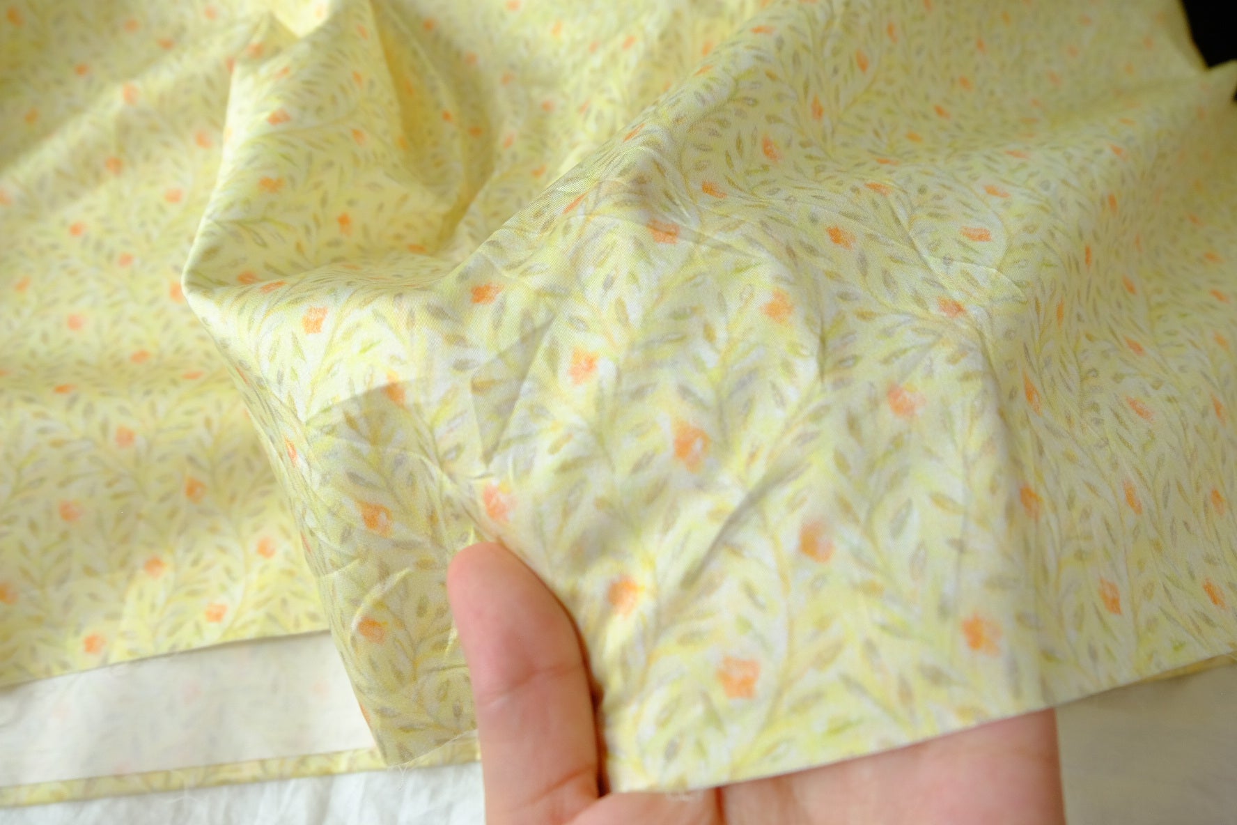 Butter Yellow High-Density Cotton Sateen, 2.2 Yards