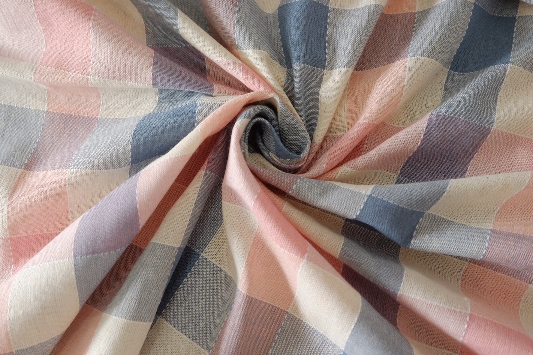 Blush & Slate Yarn-Dyed Jacquard Linen Cotton – 2.2 yd