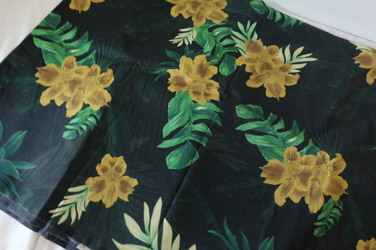 Midnight Tropical Floral Cotton Poplin – 3.3 yd
