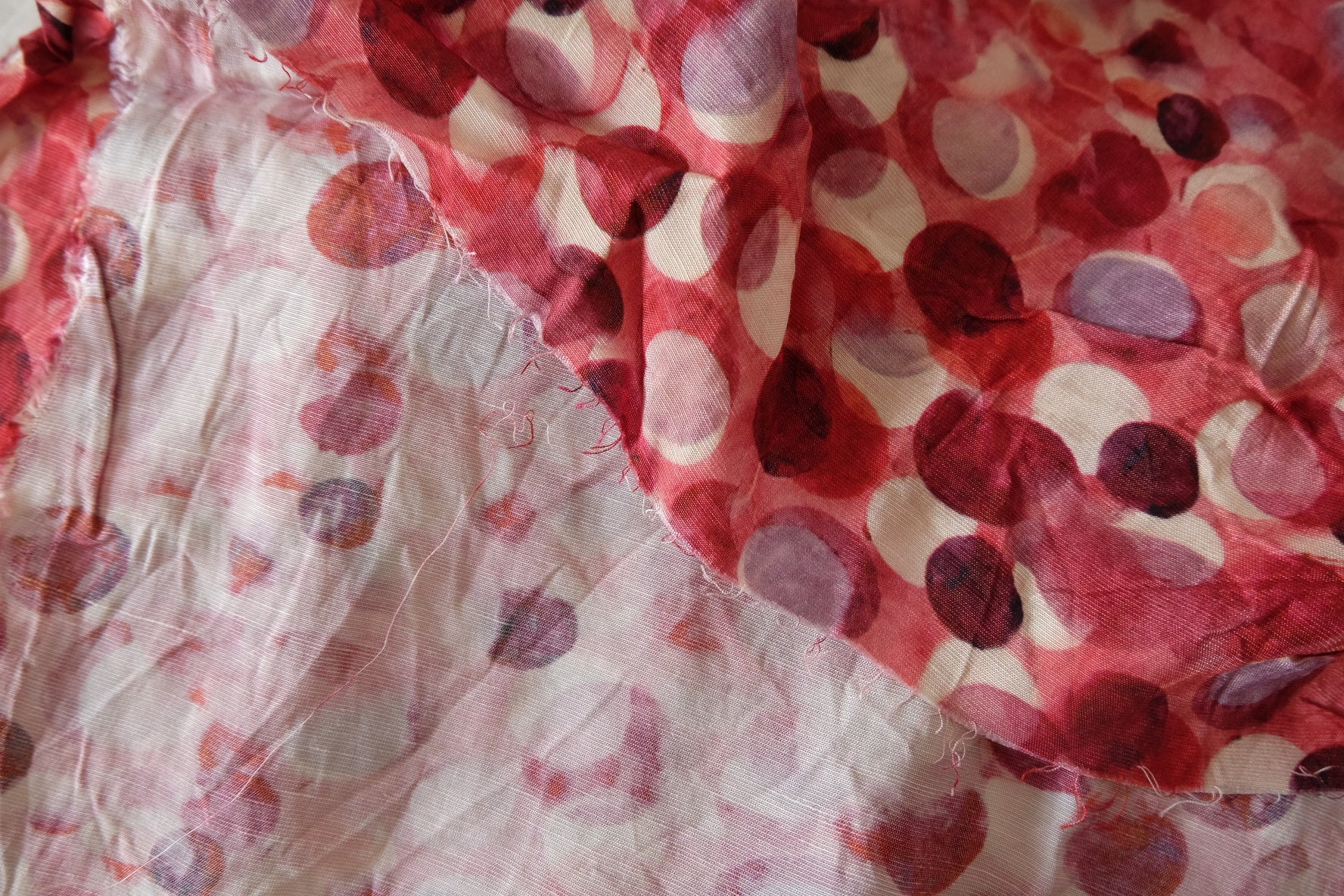 Watercolor Dot Tencel Linen Fabric in Rose Red - 2.8 yd / 3.5 yd