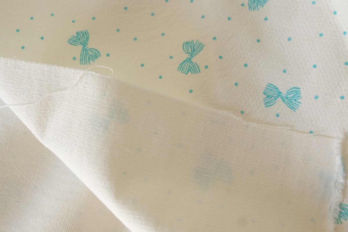 Mint Bows Textured Double-Faced Cotton – 2.19 yd