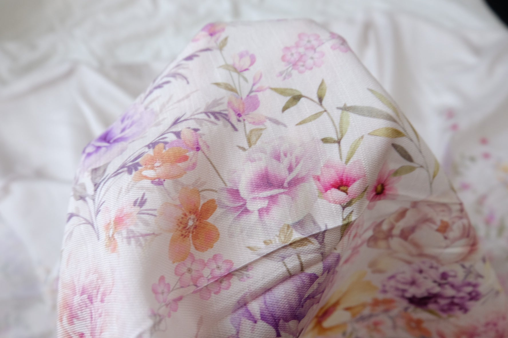 Double-Border Floral Tencel Linen Blend 3.8 Yards
