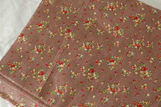 Chocolate Strawberry Dot Cotton – 2.2 yd