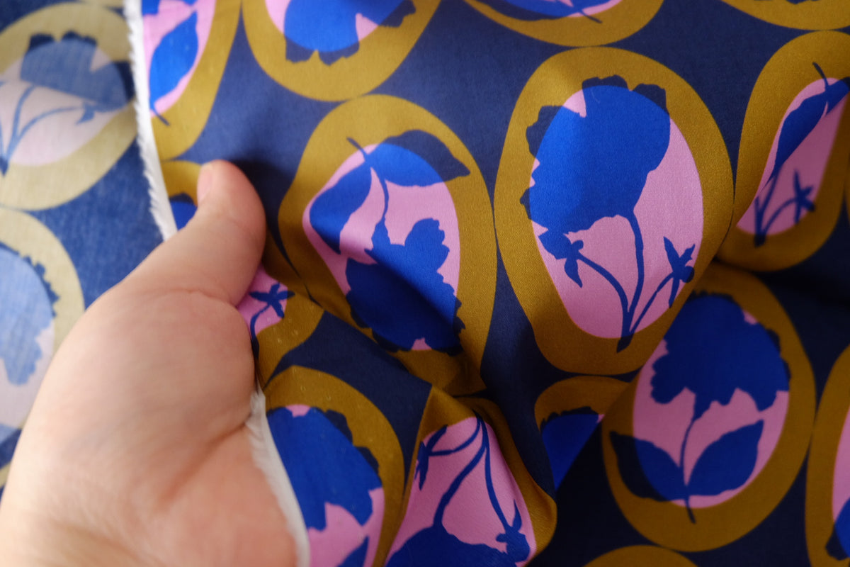 Cobalt Cameo Floral Fine Cotton – 2.2 yd