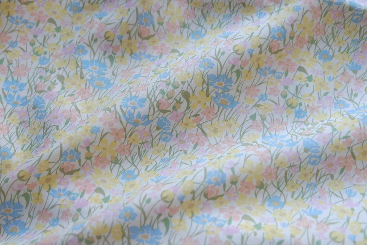Pastel Wildflower Garden Cotton Lawn Fabric – 2.2 yd
