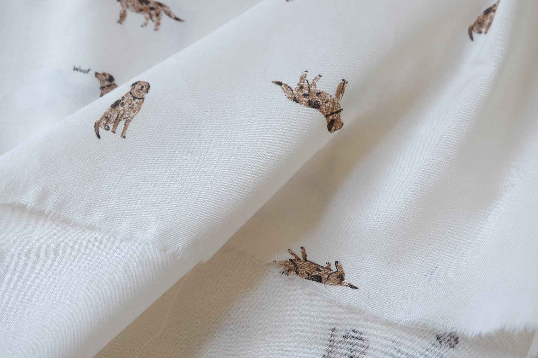 Playful Puppy Cotton Fabric, Lightweight Soft Summer Weight, 3.28 Yards