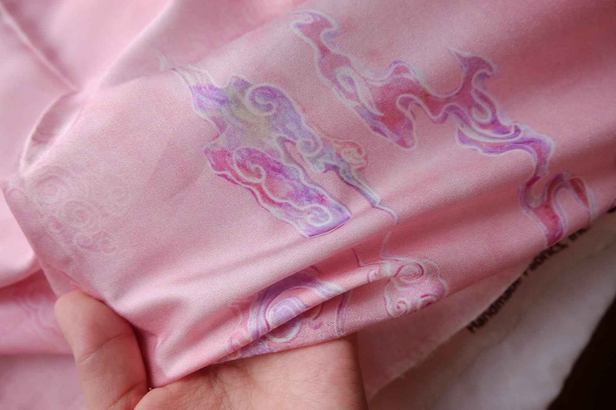 Pink Cloud Motif Viscose — 2.2 yd