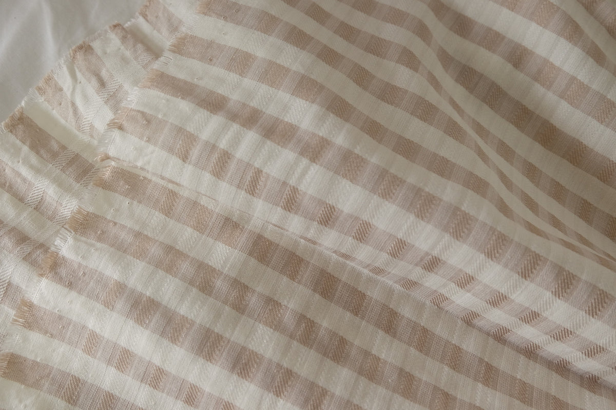 Oatmeal Check Textured Cotton — 2.19 yd