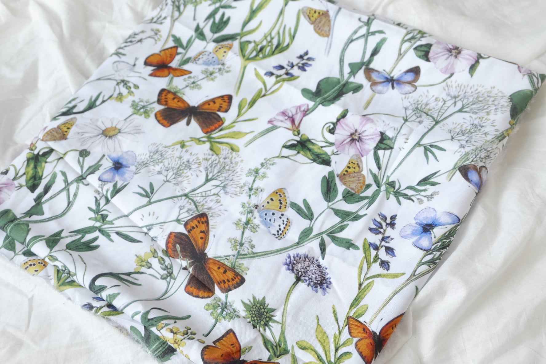 Butterfly Meadow Rayon Fabric, Soft Drapey Summer Dress Fabric, 3.28 Yards