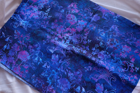 Midnight Blue Botanical Cotton – 3.3 yd