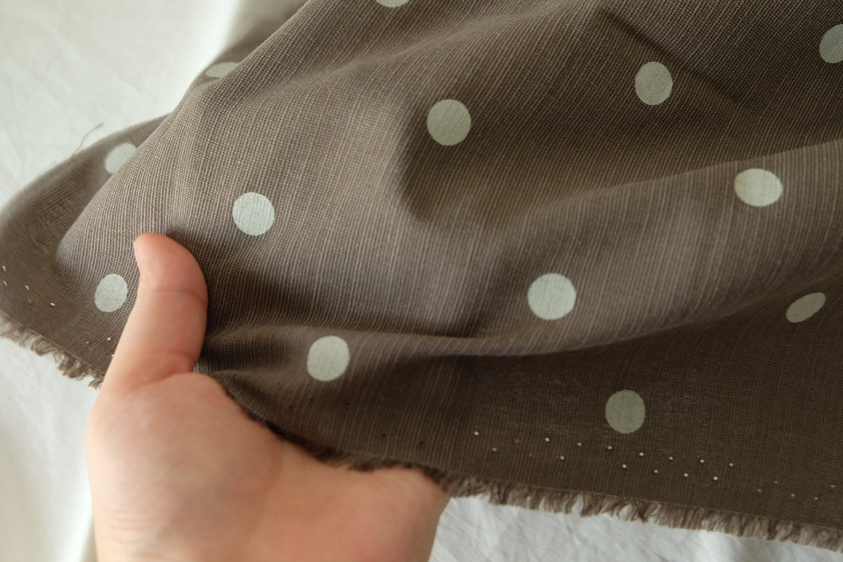 Taupe Polka Dot Ramie Cotton – 1.6 yd