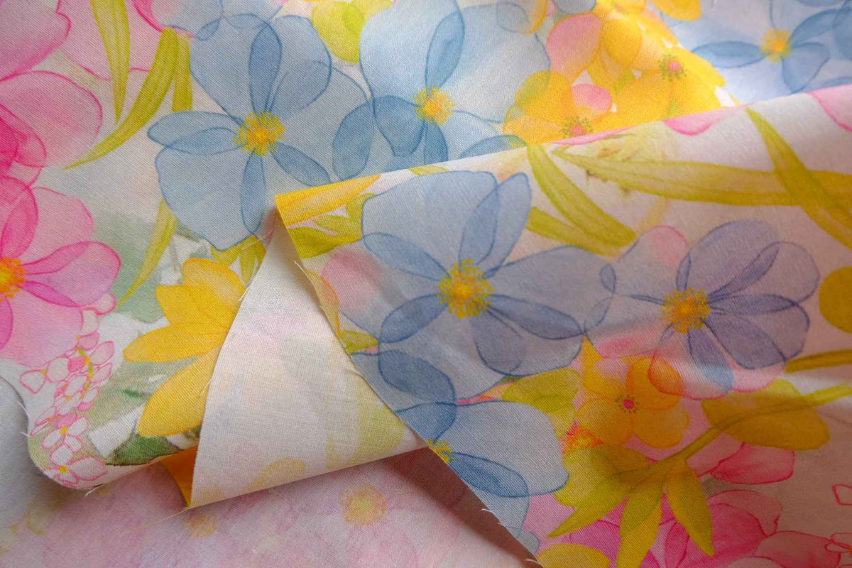 Watercolor Garden Cotton Poplin — 2.7 yd